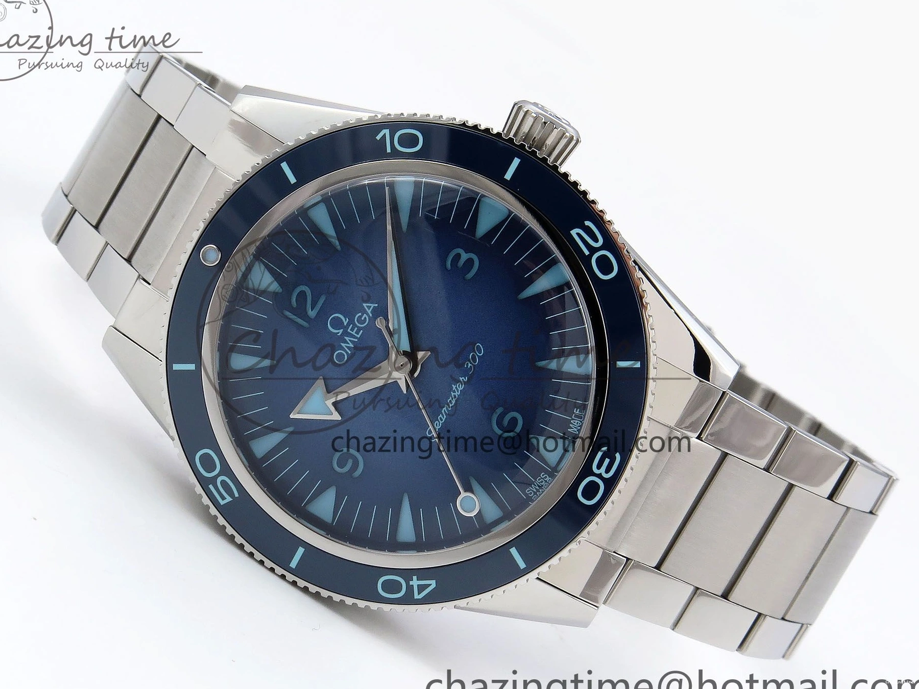 0103 Seamaster 300 Heritage VSF 1:1 Best Edition Blue Dial on SS Bracelet A8912 Super Clone Packable 7716